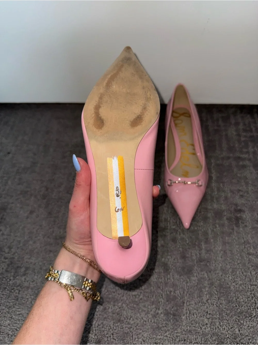 Sam Edelman Pink Patent Pointed Toe Heels